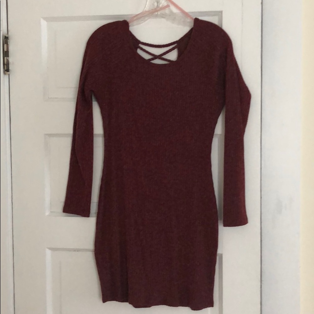 Maroon sweater dresss